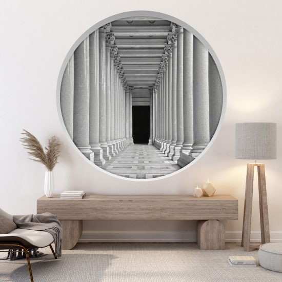 Optical Illusions Round Arch Wall Sticker - Column