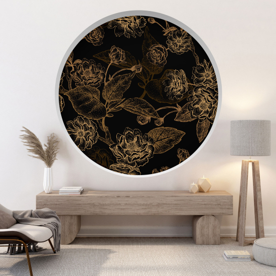 Optical Illusions Round Arch Wall Sticker - Flowers