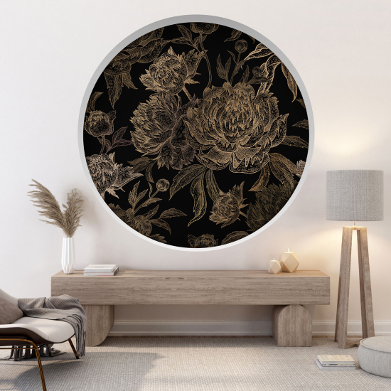 Optical Illusions Round Arch Wall Sticker - Flowers