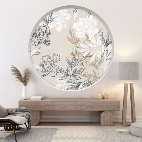 Optical Illusions Round Arch Wall Sticker - Flowers