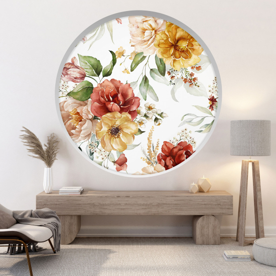 Optical Illusions Round Arch Wall Sticker - Flowers