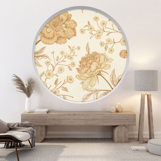 Optical Illusions Round Arch Wall Sticker - Flowers