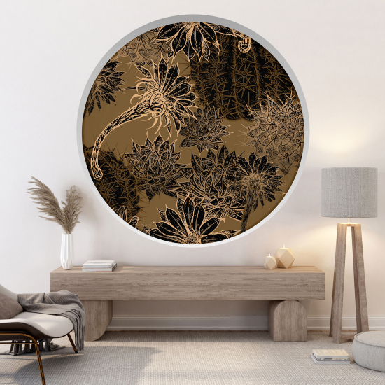 Optical Illusions Round Arch Wall Sticker - Flowers