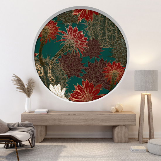 Optical Illusions Round Arch Wall Sticker - Flowers