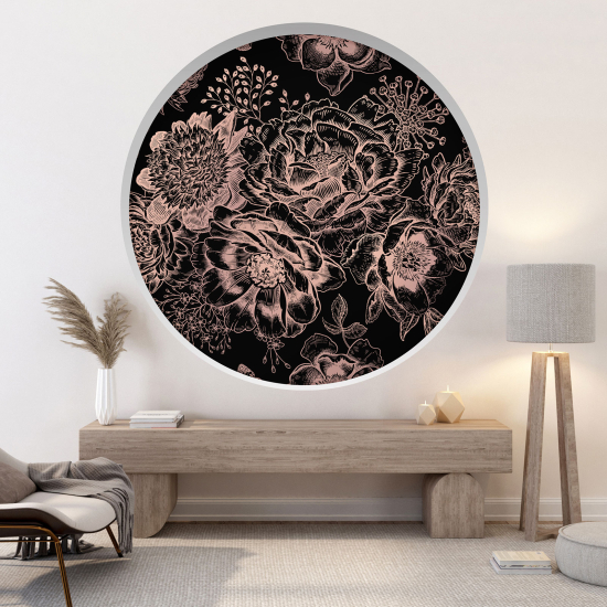 Optical Illusions Round Arch Wall Sticker - Flowers