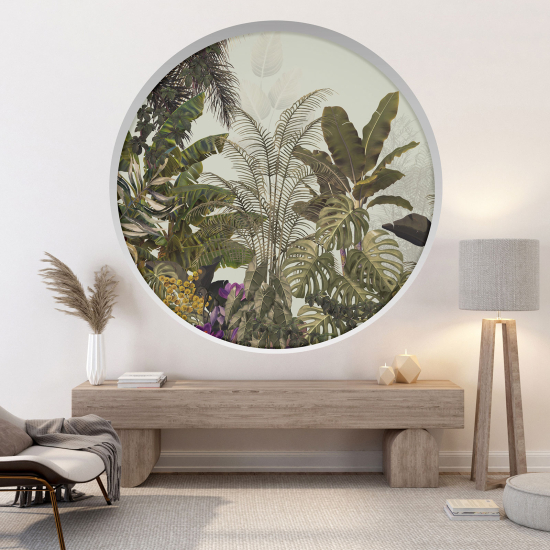 Optical Illusions Round Arch Wall Sticker - Flowers