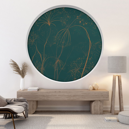 Optical Illusions Round Arch Wall Sticker - Flowers