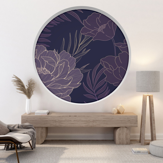 Optical Illusions Round Arch Wall Sticker - Flowers