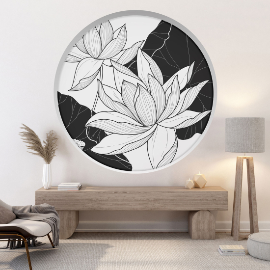 Optical Illusions Round Arch Wall Sticker - Flowers