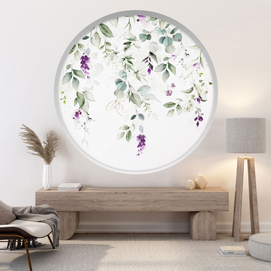 Optical Illusions Round Arch Wall Sticker - Flowers