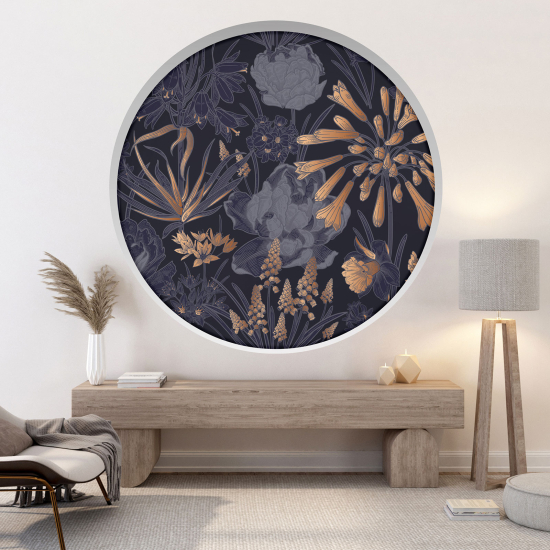 Optical Illusions Round Arch Wall Sticker - Flowers