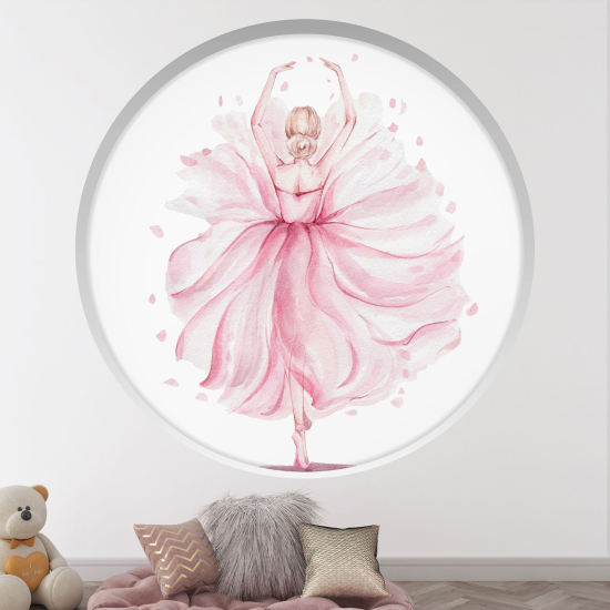 Optical Illusions Round Arch Wall Sticker for Kids- Dancer