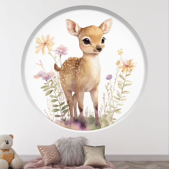 Optical Illusions Round Arch Wall Sticker for Kids- Fawn