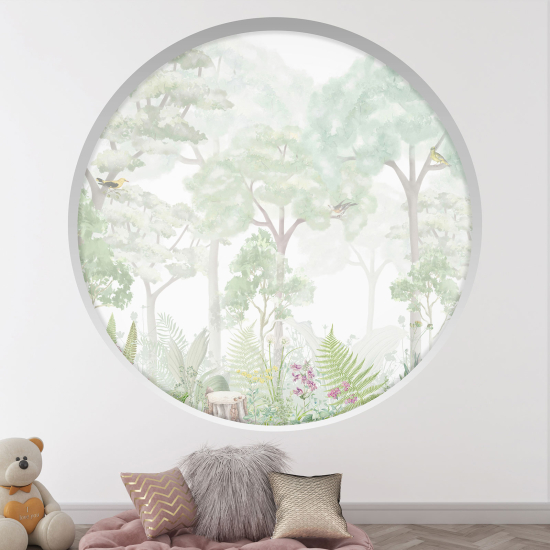 Optical Illusions Round Arch Wall Sticker for Kids- Forests