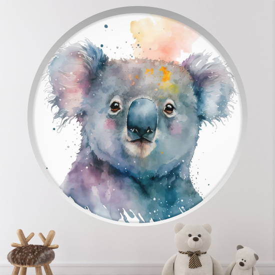 Optical Illusions Round Arch Wall Sticker for Kids- Koala