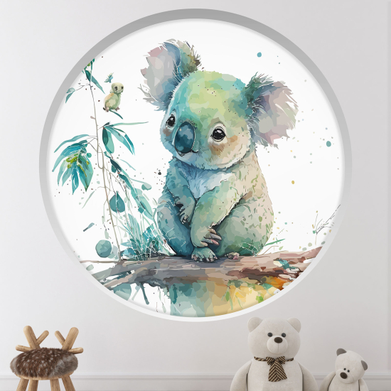 Optical Illusions Round Arch Wall Sticker for Kids- Koala