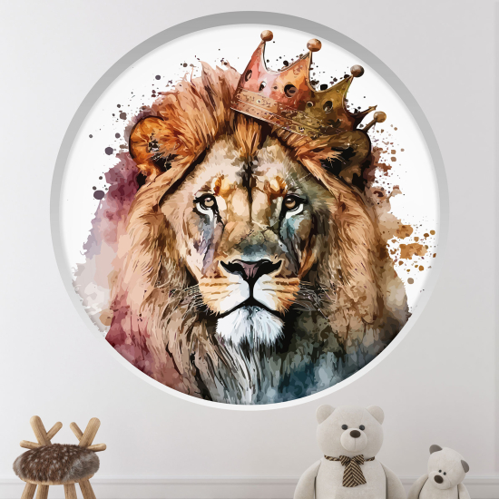 Optical Illusions Round Arch Wall Sticker for Kids- Lion King