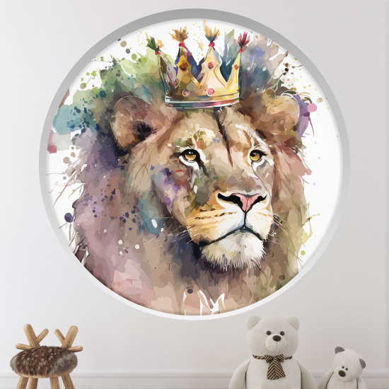 Optical Illusions Round Arch Wall Sticker for Kids- Lion King