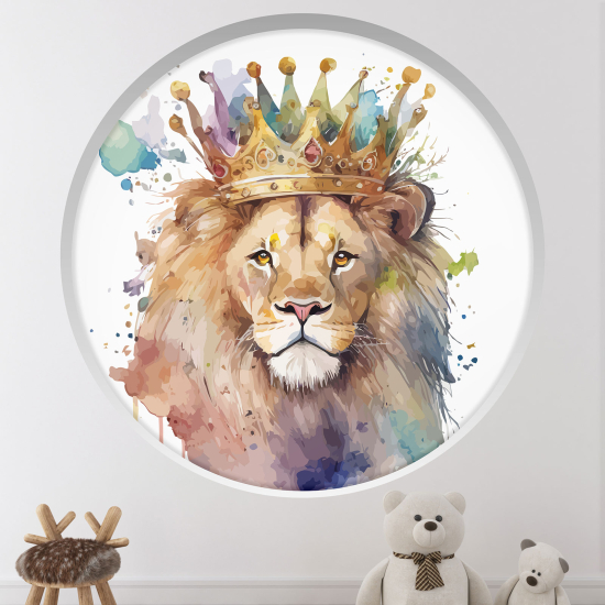 Optical Illusions Round Arch Wall Sticker for Kids- Lion King