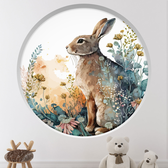 Optical Illusions Round Arch Wall Sticker for Kids- Rabbit