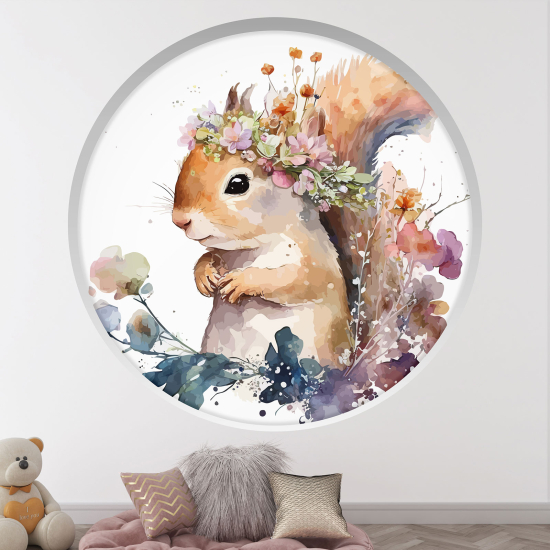 Optical Illusions Round Arch Wall Sticker for Kids- Rabbit