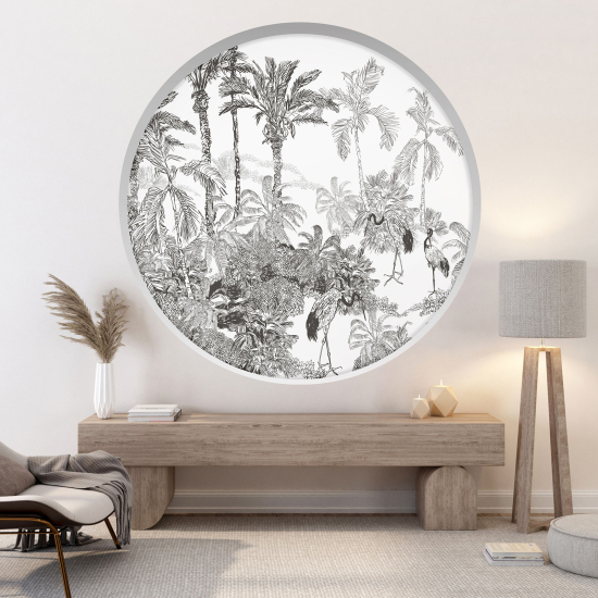 Optical Illusions Round Arch Wall Sticker - Forest