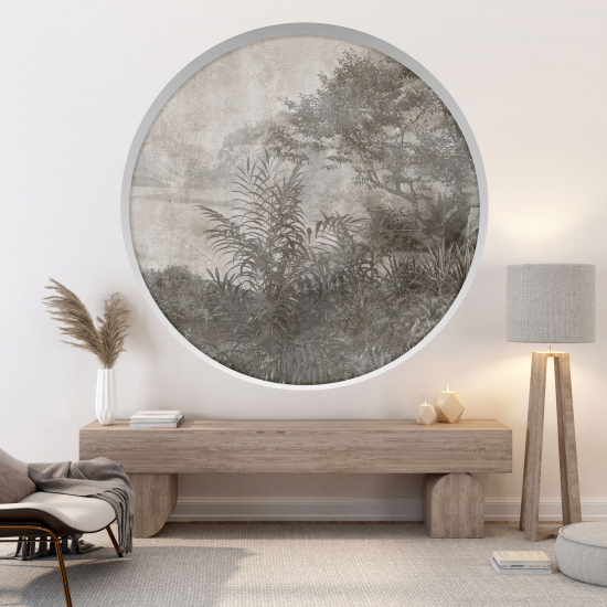 Optical Illusions Round Arch Wall Sticker - Forest