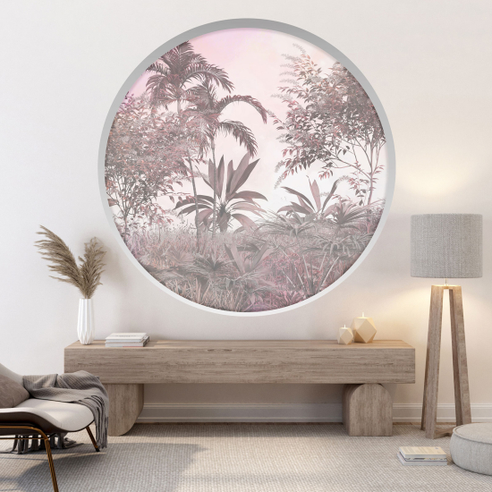 Optical Illusions Round Arch Wall Sticker - Forest