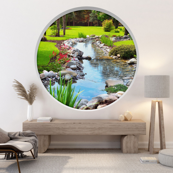 Optical Illusions Round Arch Wall Sticker - Garden