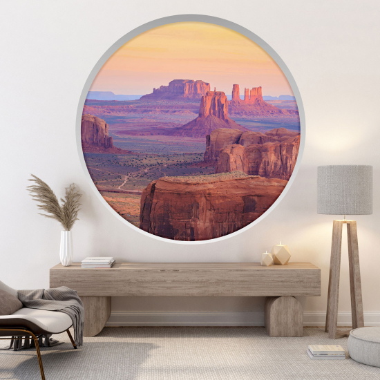 Optical Illusions Round Arch Wall Sticker - Grand Canyon