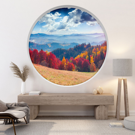 Optical Illusions Round Arch Wall Sticker - Landscape