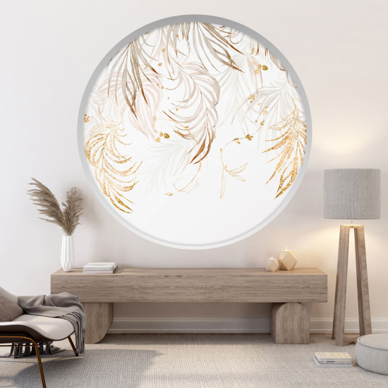 Optical Illusions Round Arch Wall Sticker - Leaves