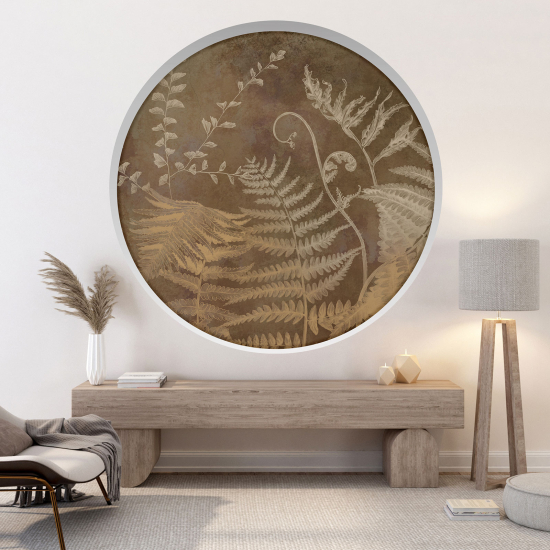 Optical Illusions Round Arch Wall Sticker - Leaves