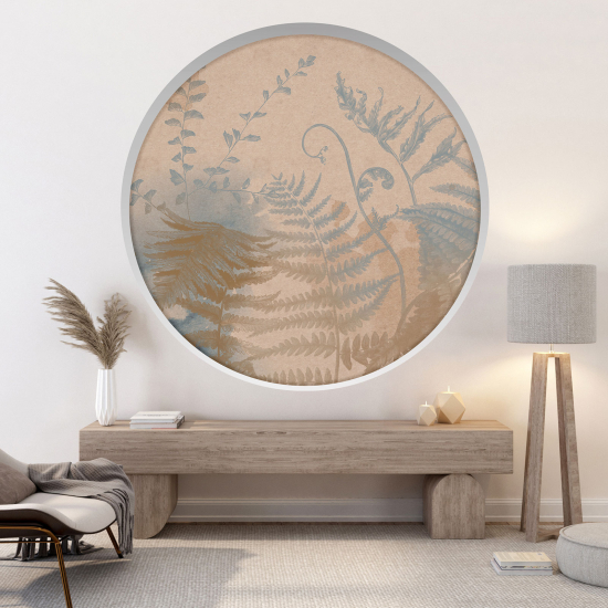 Optical Illusions Round Arch Wall Sticker - Leaves