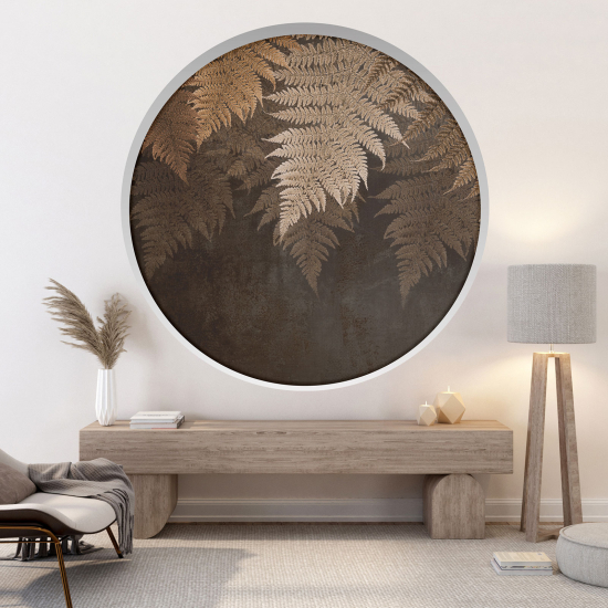 Optical Illusions Round Arch Wall Sticker - Leaves