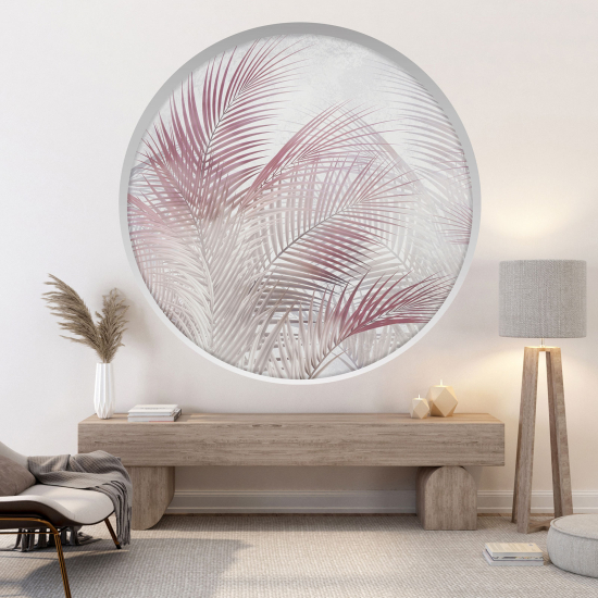 Optical Illusions Round Arch Wall Sticker - Leaves