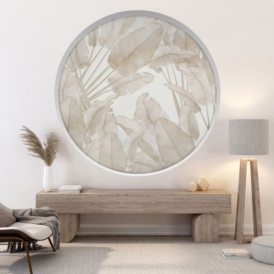 Optical Illusions Round Arch Wall Sticker - Leaves