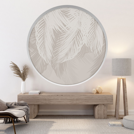 Optical Illusions Round Arch Wall Sticker - Leaves