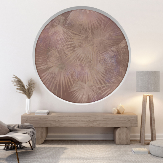 Optical Illusions Round Arch Wall Sticker - Leaves