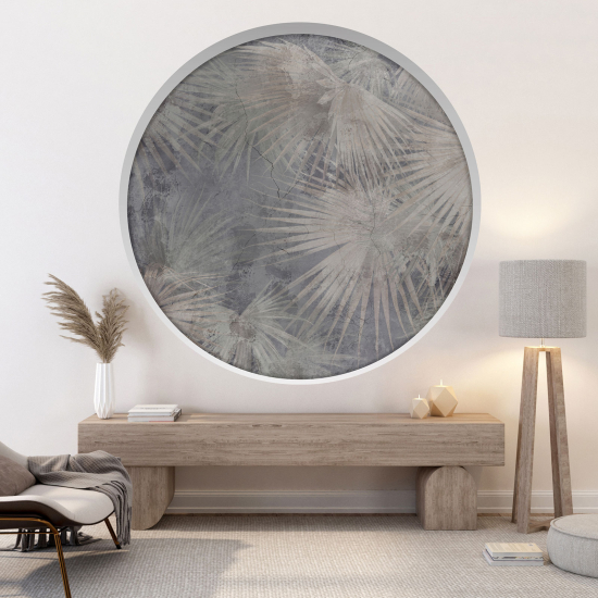 Optical Illusions Round Arch Wall Sticker - Leaves