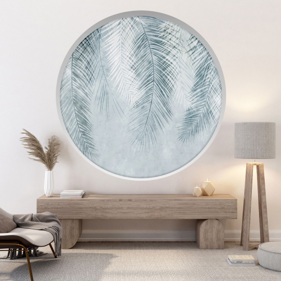 Optical Illusions Round Arch Wall Sticker - Leaves