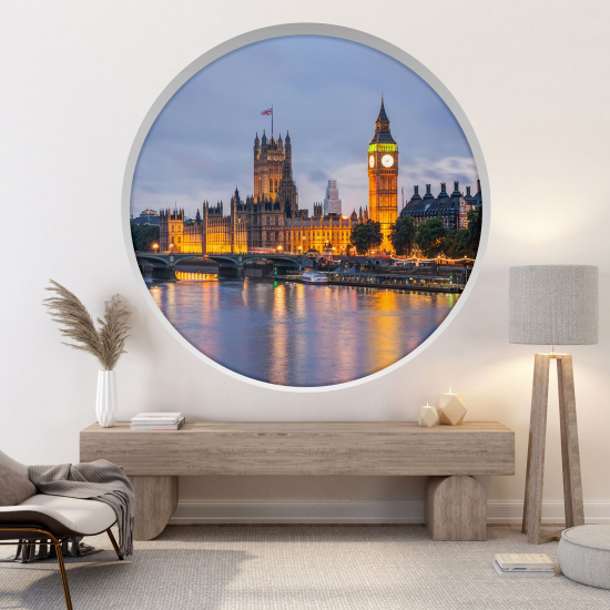 Optical Illusions Round Arch Wall Sticker - London