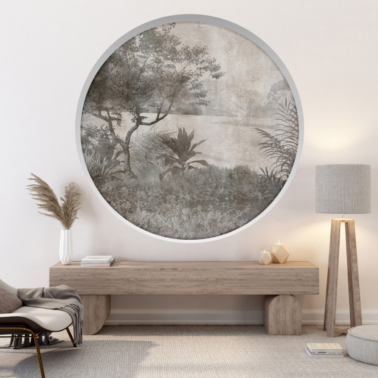 Optical Illusions Round Arch Wall Sticker - Nature