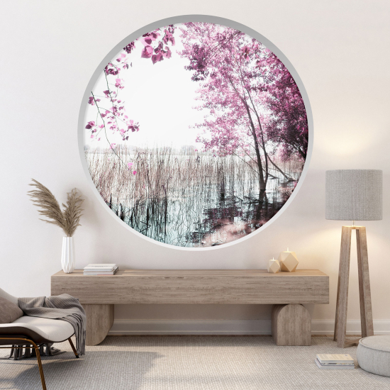 Optical Illusions Round Arch Wall Sticker - Nature