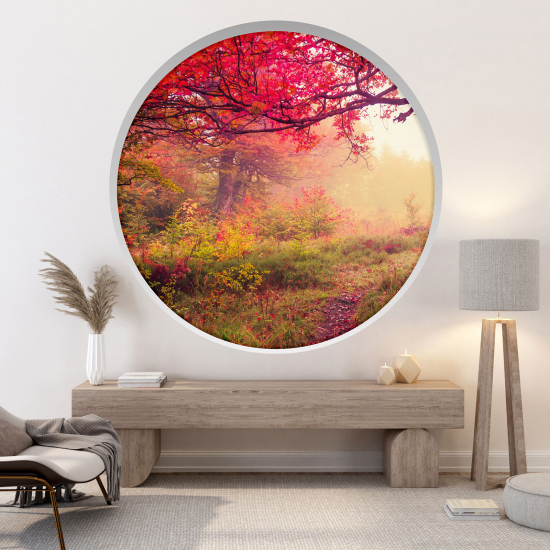 Optical Illusions Round Arch Wall Sticker - Nature