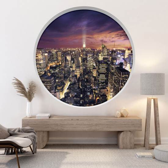 Optical Illusions Round Arch Wall Sticker - New York