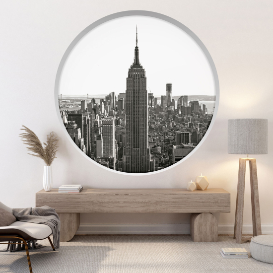 Optical Illusions Round Arch Wall Sticker - New York