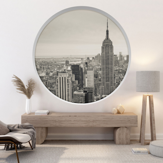 Optical Illusions Round Arch Wall Sticker - New York