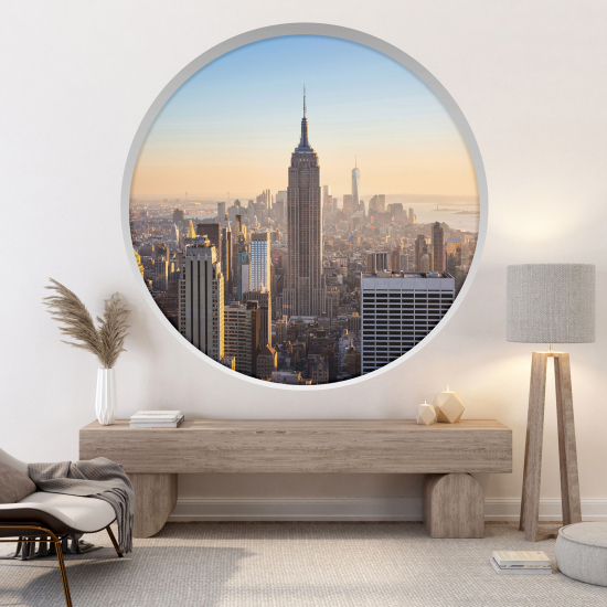 Optical Illusions Round Arch Wall Sticker - New York