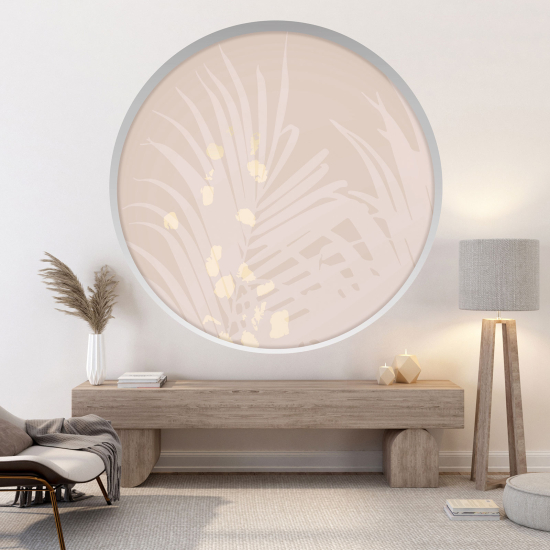 Optical Illusions Round Arch Wall Sticker - Palm trees